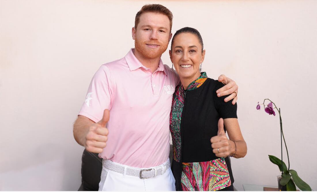 "Canelo" Álvaez comparte rituales de éxito con Claudia Sheinbaum; "Sé que va a ganar", dice. Foto EFE/Casa de Campaña de Claudia Sheinbaum